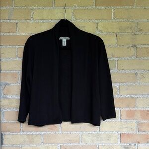 Autumn Cashmere Black Open Front Cashmere Cardigan